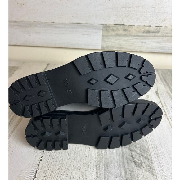 TOMS Womens 7 Skylar Gray Cement Pull-On Lug Sole Block Heel Ankle Boots NEW - Picture 6 of 9